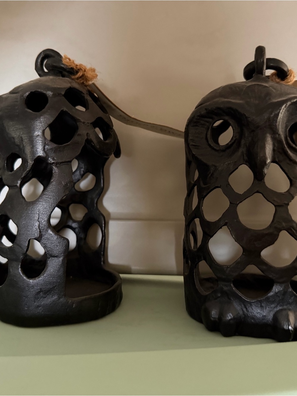 Pottery Barn Black Owl Lantern Pair - Picture 2 of 5